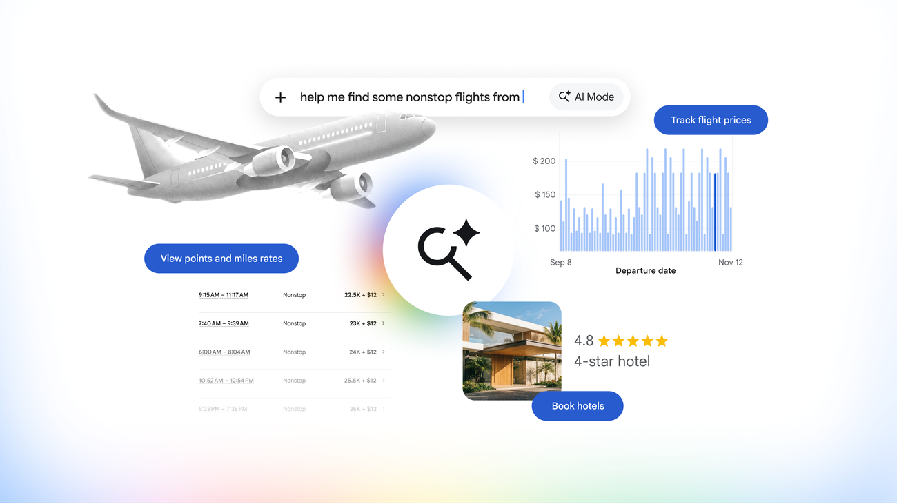 Google Arama'nın AI Mode'una otel rezervasyonu ve bilet fiyatı takibi geldi
