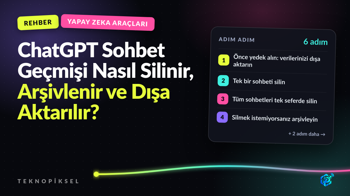 ChatGPT Sohbet Geçmişi Nasıl Silinir, Arşivlenir ve Dışa Aktarılır?