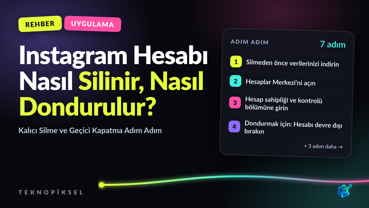Instagram Hesabı Nasıl Silinir, Nasıl Dondurulur? Kalıcı Silme ve Geçici Kapatma Adım Adım