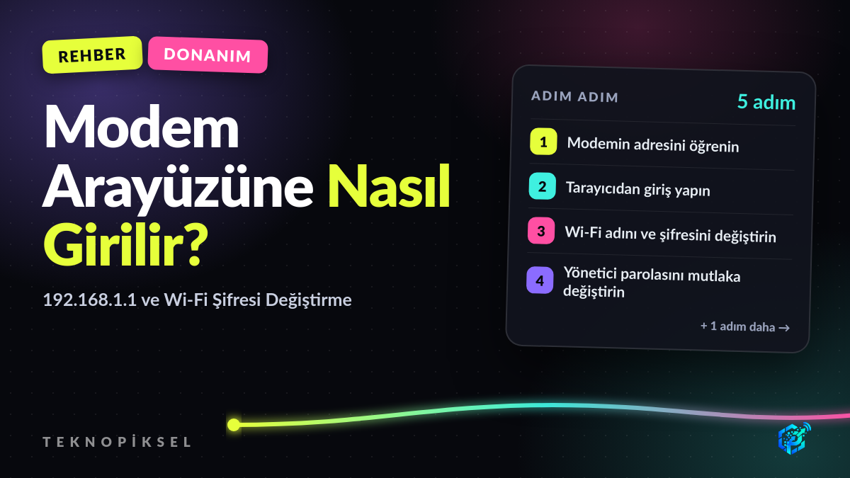 Modem Arayüzüne Nasıl Girilir? 192.168.1.1 ve Wi-Fi Şifresi Değiştirme