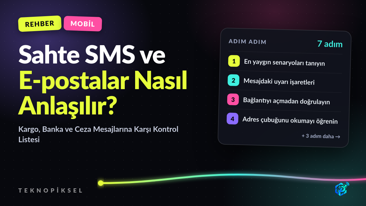 Sahte SMS ve E-postalar Nasıl Anlaşılır? Kargo, Banka ve Ceza Mesajlarına Karşı Kontrol Listesi