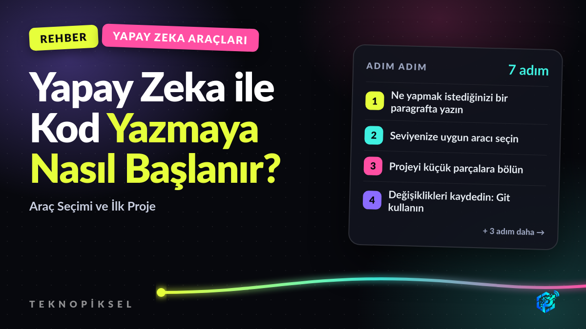 Yapay Zeka ile Kod Yazmaya Nasıl Başlanır? Araç Seçimi ve İlk Proje
