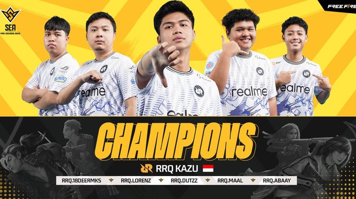 RRQ Kazu: Juara FFWS SEA Pre-Season 2025, Dominasi Free Fire Indonesia
